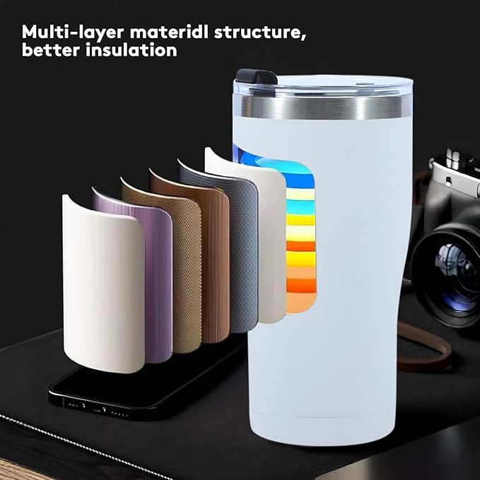 8 Pack Travel Coffee Tumbler 30 oz, Stainless Steel Mug with Lid and Straw, Insulated Cup for Water, Tea, Hot and Cold Drinks (Mixed color)