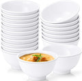 Tioncy 20 Pack Melamine Bowl Set 25 oz White Soup Bowls Set Basic All Purpose by Tioncy