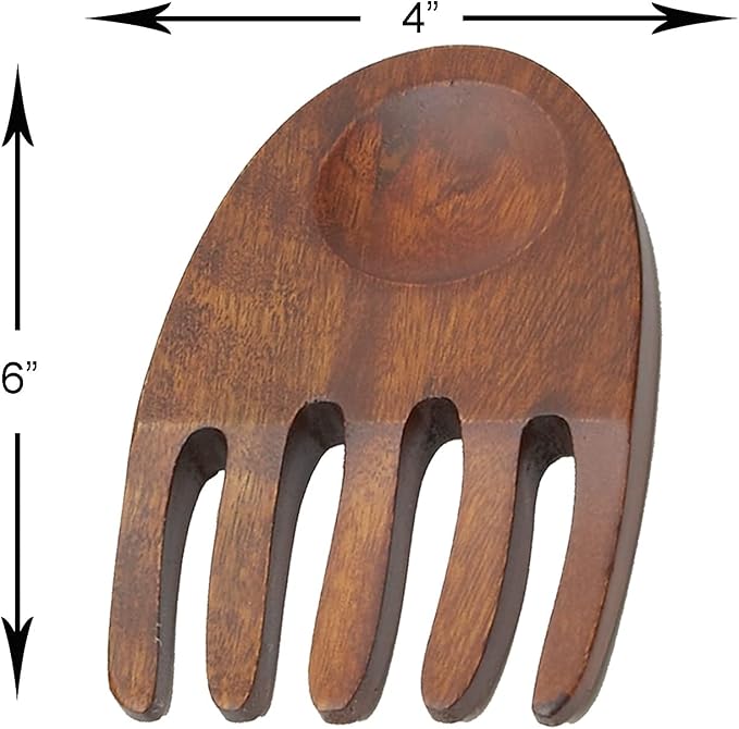 Woodard & Charles Wood Salad Hands Servers, Cherry Stain, 4 PACK | Pack of 4 - Image 2