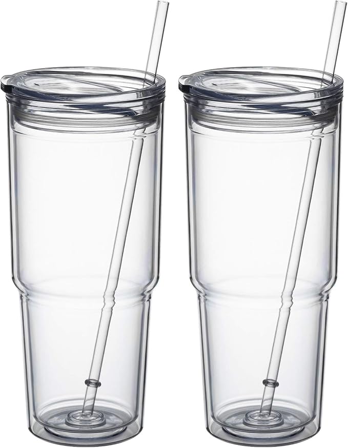 MEWAY 30oz/2 pcs Classic Insulated Tumblers, Double Wall Acrylic Tumbler by MEWAY