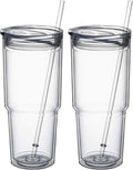 MEWAY 30oz/2 pcs Classic Insulated Tumblers, Double Wall Acrylic Tumbler by MEWAY