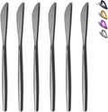 HOMQUEN Dinner Knives 6 Piece, Stainless Steel Matt Black Dinner Knife by HOMQUEN