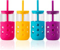 Mrsdry 16 oz Glass Cups with Lids and Straws by Mrsdry