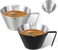 2 Pc Stainless Steel Espresso Shot Cups, 3.4oz/100ml, V-Shaped Mouth by carrottimes