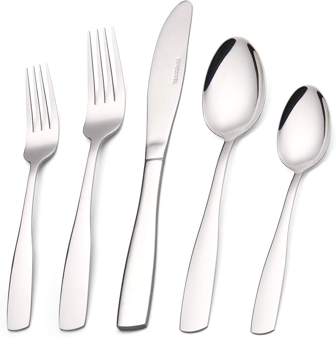 Silverware Set, 20-Piece Stainless Steel Flatware set, Tableware Cutlery Set by OCEExquisitesilverware