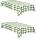 Buffalo Plaid Tablecloth 60 x 102 inch 2 Pack Sage Green and White | Waterproof by Hiasan