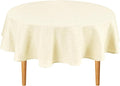 Hiasan Linen Tablecloth 90 Inch Round - Wrinkle and Stain Resistant Washable Polyester Fabric Table Cloth for Dining Room Kitchen Party, Champagne