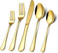 Gold Silverware Flatware Set for 8, 40 Piece Stainless Steel Cutlery Set by CXJY