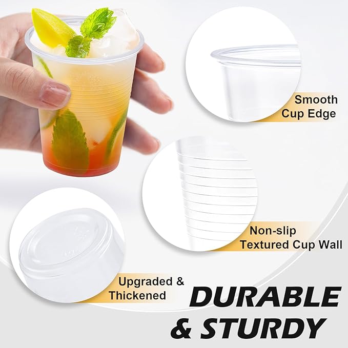 600 Pack 5 oz Clear Plastic Cups, Small Bathroom Cup Bulk, Disposable Mouthwash Cup, Cold Party Drinking Cups for Picnics, Ceremonies, Events