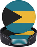 6 Pack Bahamas Flag Leather Coaster by GTEVUTS