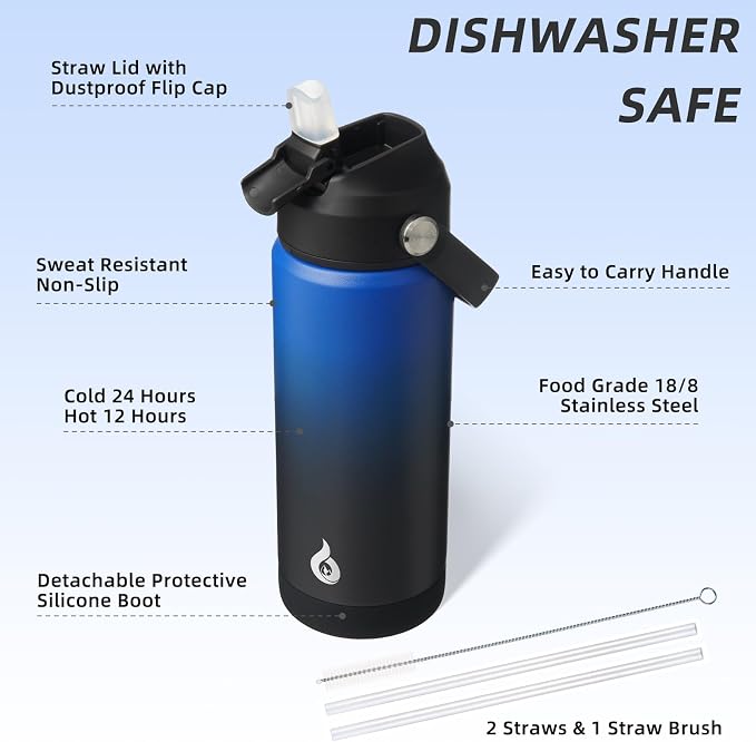 BJPKPK 18oz Insulated Water Bottle, Stainless Steel Bottle - Image 3