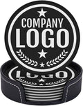 Custom Leather Coasters with Logo by Handmade