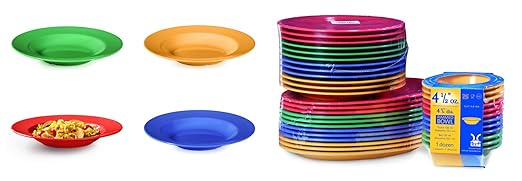 G.E.T. B-1611-MIX Diamond Mardi Gras Collection, Multi Color 16 oz. Melamine Bowls (Pack of 12),