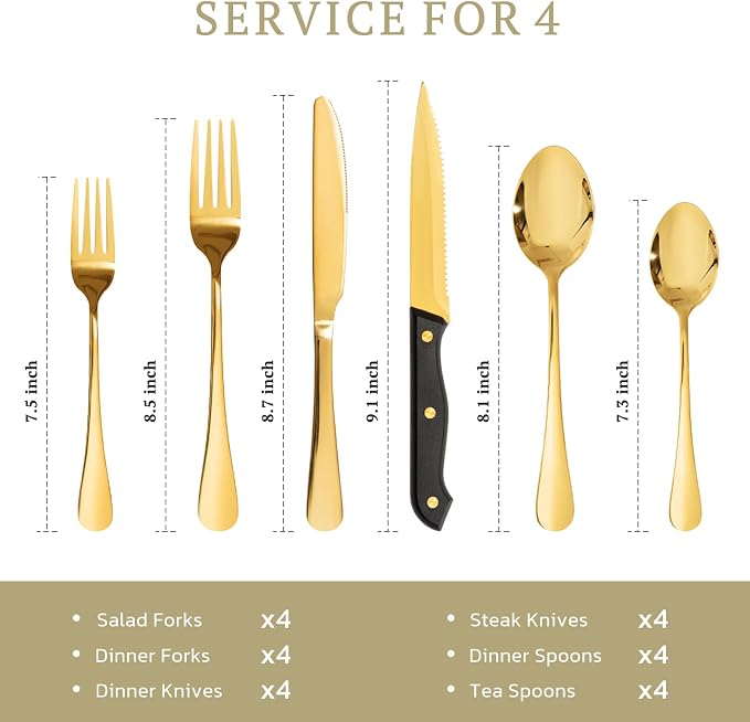 Astercook 24-Piece Silverware Set - Image 6