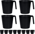 Greentainer Ribbed Drinking Glasses Coffee Mugs Set of 8, Plastic Coffee Cups by Greentainer