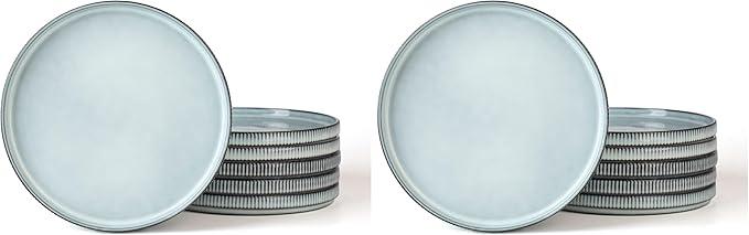 famiware Star Salad Plates for 6, 8 inches Plate Set, Stoneware Dinnerware by Famiware