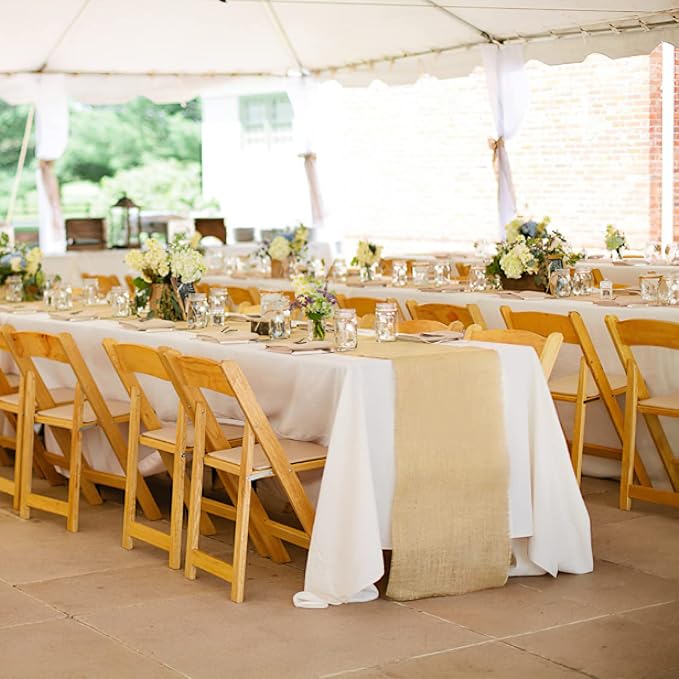 2 Pieces Burlap Table Runners 13x108 Inch Rustic Boho Table Runner | Farmhouse - Image 4