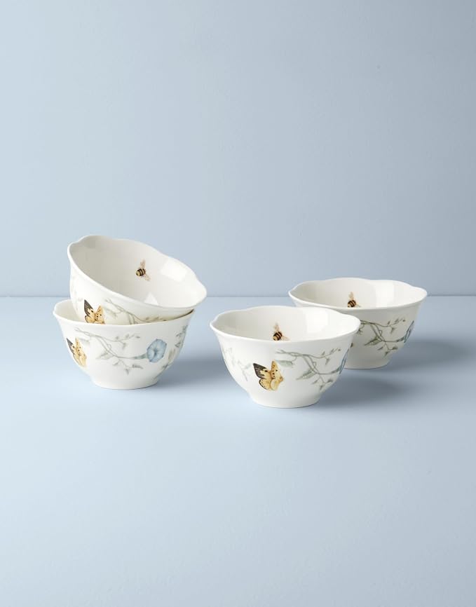 Lenox Butterfly Meadow Porcelain 4-Piece Rice Bowl Set - Image 4