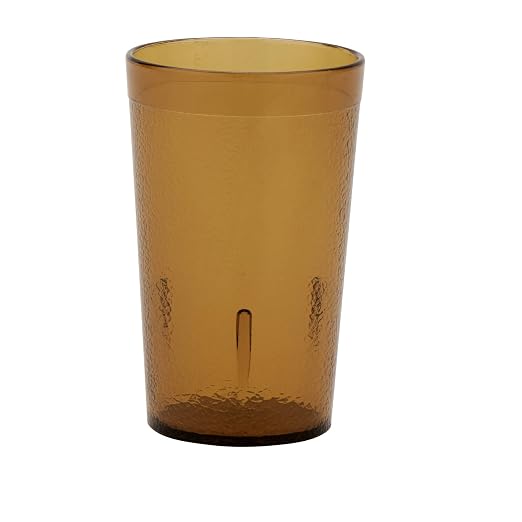 G.E.T. 6605-1-A Heavy-Duty Plastic Restaurant Tumblers, 5 Ounce, Amber | - Image 3