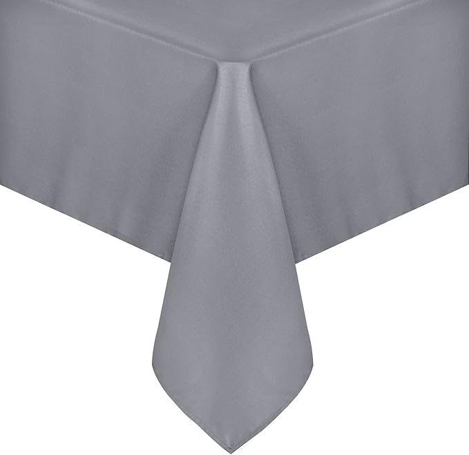 sancua Rectangle Tablecloth - 54 x 108 Inch - Stain and Wrinkle Resistant Washable Polyester Table Cloth, Decorative Fabric Table Cover for Dining Tables, Buffet Parties and Camping, Light Grey