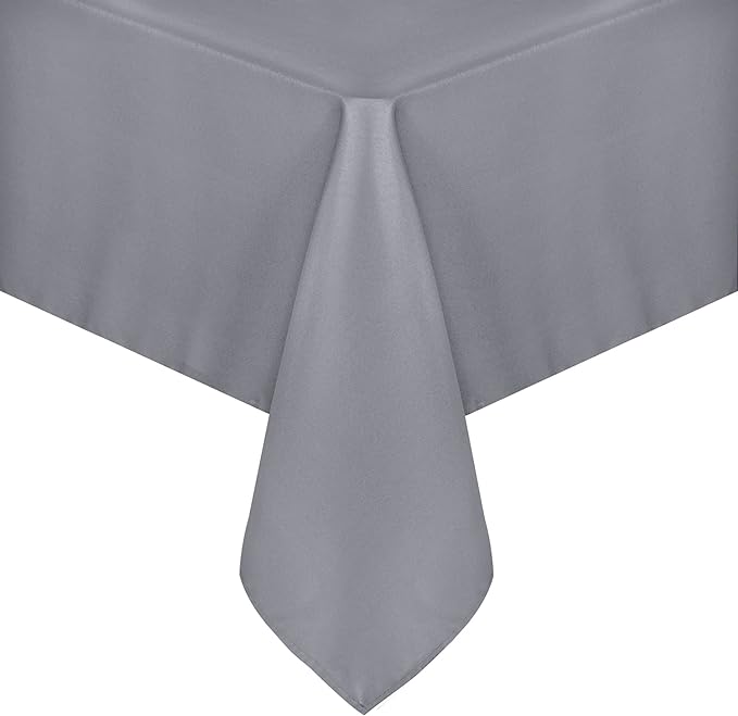 sancua Rectangle Tablecloth - 60 x 120 Inch - Stain and Wrinkle Resistant Washable Polyester Table Cloth, Decorative Fabric Table Cover for Dining Tables, Buffet Parties and Camping, Light Grey