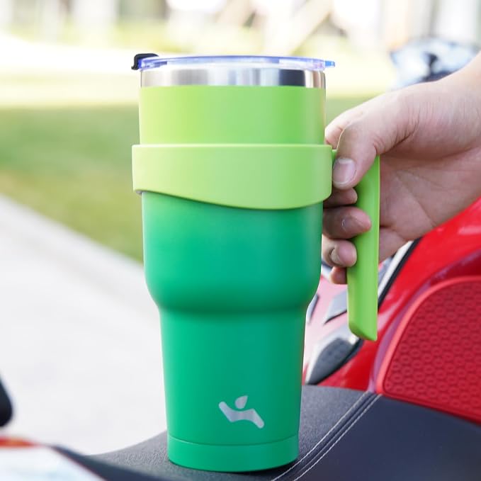 Konokyo 40 oz Tumbler with Handle and Straw, Insulated Travel Mug | Matcha - Image 6