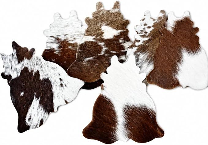 Cowhide Coasters Set of 6 – Genuine Hair-On Cowhide Drink Tea Coasters by Unknown