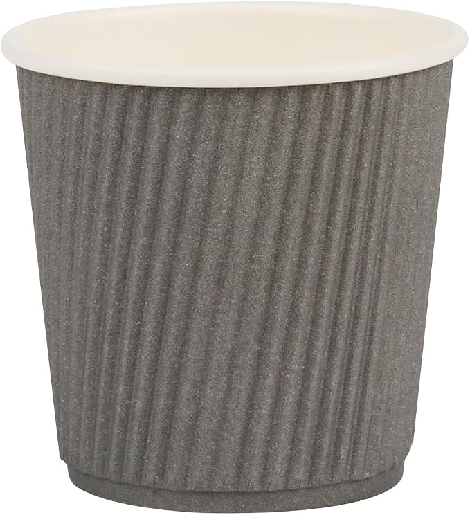 Restaurantware 4 Ounce Ripple Wall Disposable Coffee Cups, 500 Insulated Gray - Image 2