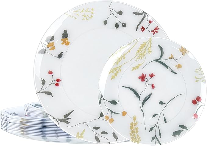 U-QE 20Pcs Wildflower Plastic Plates by U-QE
