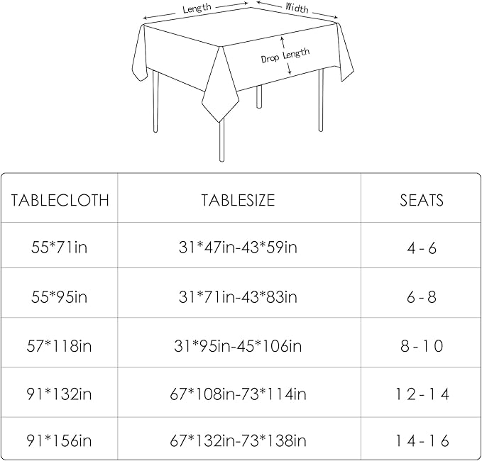 BALCONY & FALCON Square Table Cloth – Waterproof, Wrinkle-Resistant & Dust-Proof Farmhouse Tablecloth for Dining, Kitchen, Party Decorations, Outdoor Patio, Baby Shower (Dark Blue, 55" x 55")
