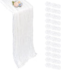 12 Pack White Cheesecloth Table Runner 17 x 108 Inch | Boho Gauze Cheese Cloth by Pepmily