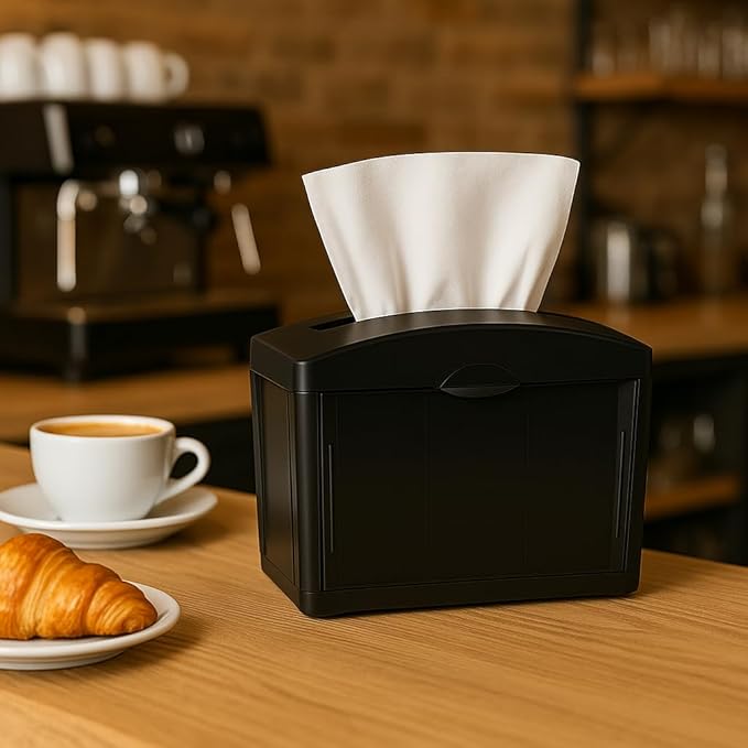 Tabletop Comercial Napkin Dispenser (Servilleteros para Restaurantes) - Stainless Steel Comercial Holder for Interfold Napkins - Dual - Sided Acces