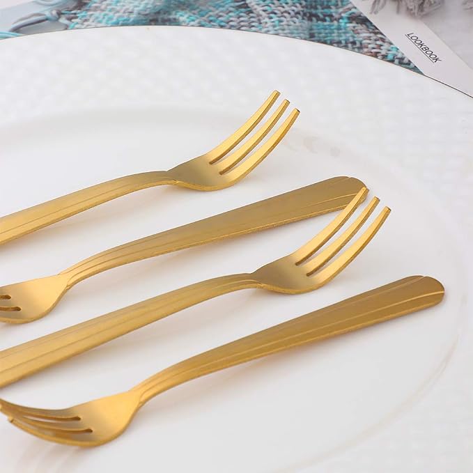 Oyster Fork Set of 12, 5.4 Inch Stainless Steel Cocktail Forks, 3 Tines Mini - Image 6