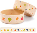 Ceramic Dog and Cat Bowl Set of 2 with Weighted Non-Slip Ring - 1.6 Cups, Stoneware Food and Water Set, Pet Feeding, Microwave and Dishwasher Safe-NomNom-S 2pcs