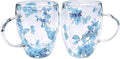 Viovian 13oz Double Wall Glass Coffee Mugs Set of 2 Insulated Glass Coffee Cups by Viovian