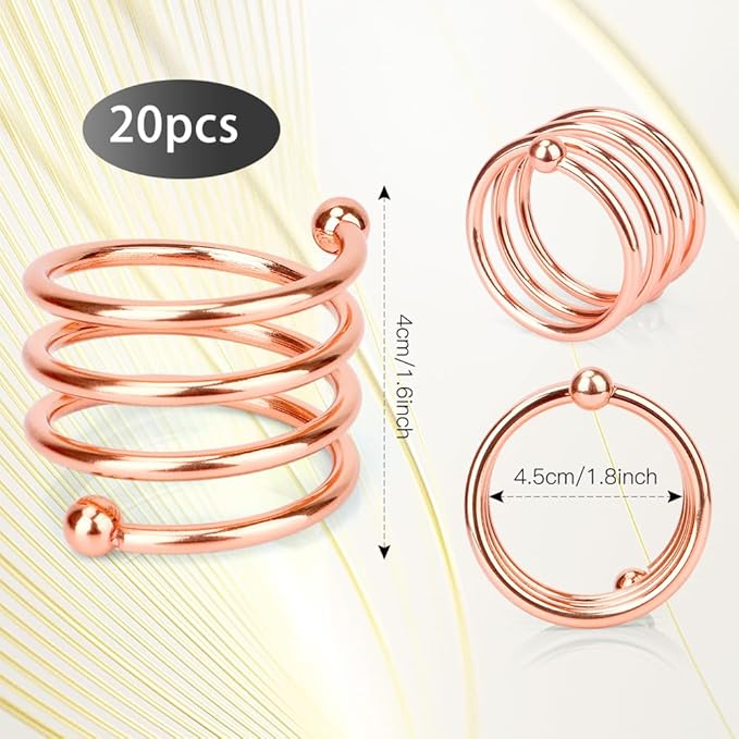 Rose Gold Napkin Rings Set of 20, Round Metal Napkin Ring Cloth Holder Rings Gold Halloween Fall Thanksgiving Christmas Valentine Thankful Napkin Rings Coffee Dining Wedding Table Decor