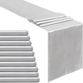 Silver Satin Table Runners 10 Pack 12x108 inch Silk Smooth Fabric | Bright by B-COOL