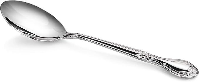 New Star Foodservice Rose Pattern 18/0 Stainless Steel Teaspoon, Commercial - Image 2