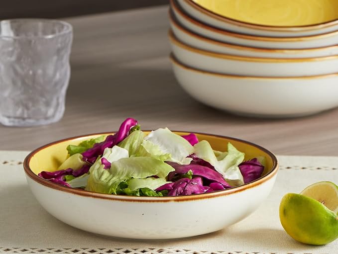 ONEMORE Porcelain Pasta Bowl 30 Oz, Large Ceramic Salad Serving Bowl/Oven - Image 4