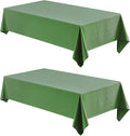 2 Pack Rectangle Tablecloth, 52x70 inch, Water Resistant Wrinkle Free Linen Textured Table Cloth Washable, Decorative Fabric Table Cover for Dining, Party and Camping, Green