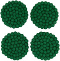 Humble Hilo Handmade Felt Coaster, 3.9 inches, Set of 4 (Kelly Green)
