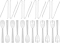 Party Essentials Plastic Party Buffet Serving Utensils Kit, Spoons/Forks/Tongs by PartyEssentials