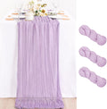 3 Pack Lilac Purple Cheesecloth Table Runner 10ft Boho Table Decor | by MLMC
