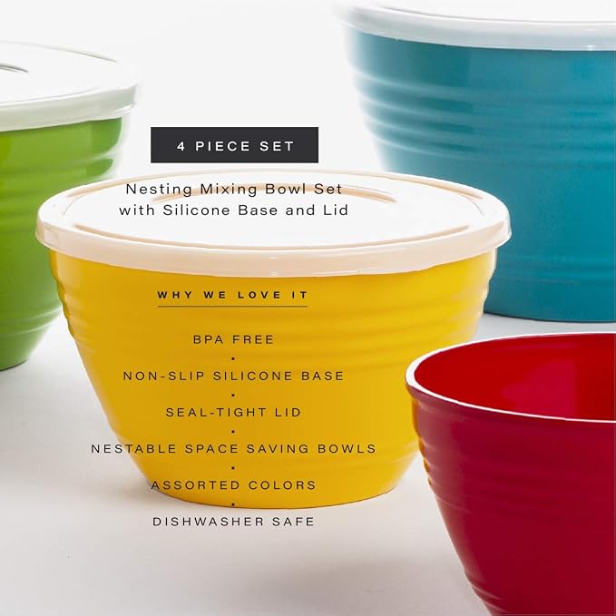 BINO | Mixing Bowl Set with Lids | Versatile Plastic Bowls - Image 2