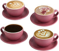 Yundu Matte Purple Cappuccino Cups Set of 4-10oz Ceramic Latte Mugs by YunduHome