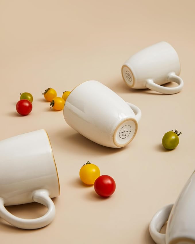 Pokini Coffee Mug 15 oz, Ceramic Coffee Mugs Set of 4, Reactive Glaze Mug - Image 6