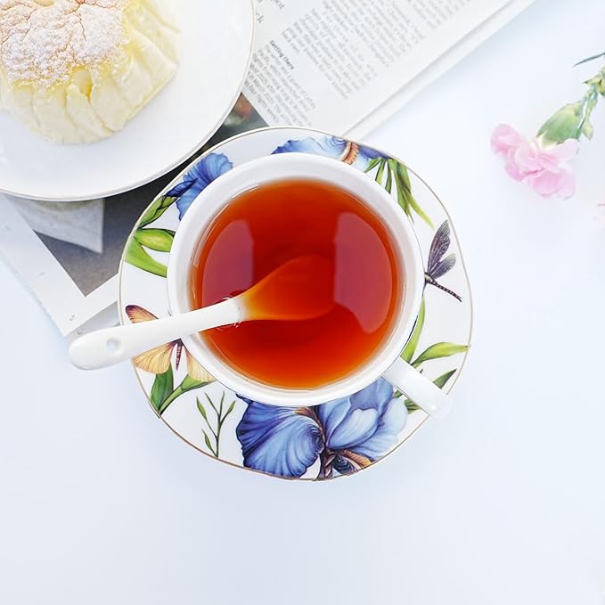 Bone China Tea Cup and Saucer Set - Image 3