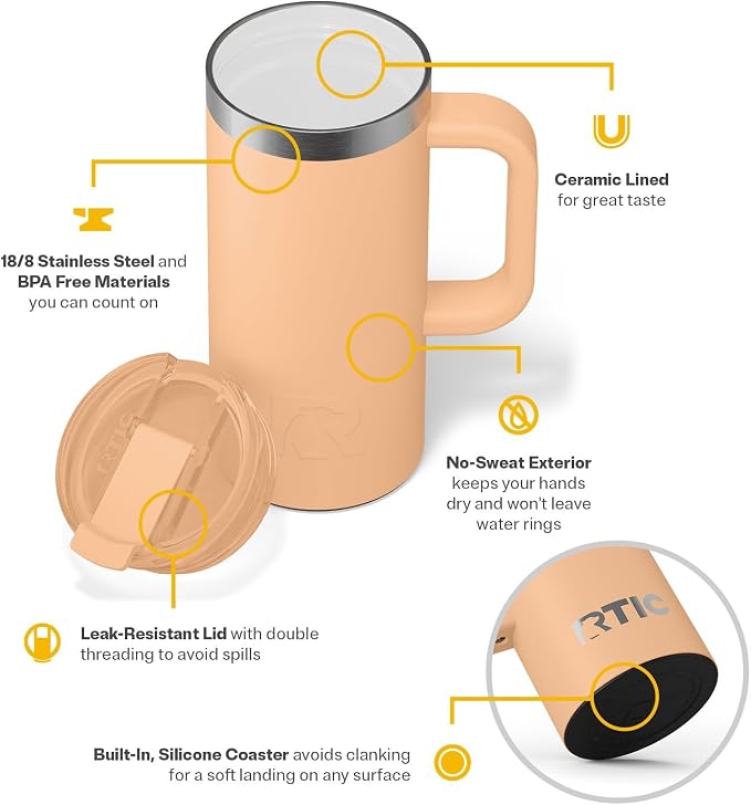 RTIC 16oz Road Trip Travel Mug - Image 4