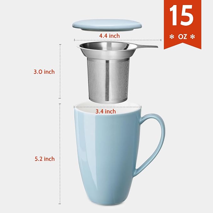 Sweese 15 OZ Porcelain Tea Mug - Image 2