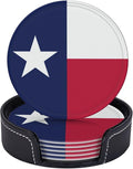 6 Pack Texas Flag Leather Coaster by GTEVUTS